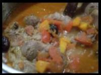 Curry de porc, noix de coco et ses légumes