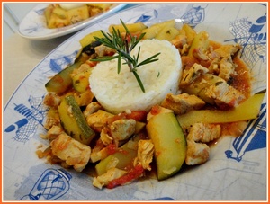 recette - Curry de poulet aux courgettes