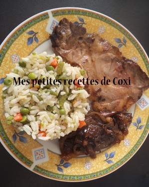 recette - Échine de porc aux oignons confits