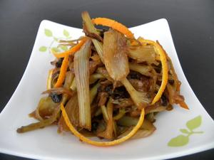 recette - Fenouils confits aux agrumes et raisins secs