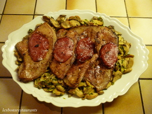 recette - Foie de veau au bacon et aux champignons