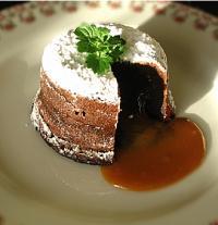 Fondant au chocolat, coeur de caramel au beurre salé