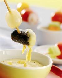 Fondue d'emmental aux deux boudins