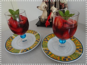 recette - Fraises au vin rouge