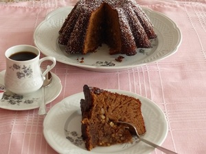 recette - Gâteau chocolat, châtaigne et noix