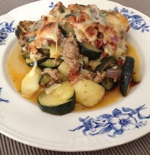 recette - Gratin de courgettes et pommes de terre à la viande