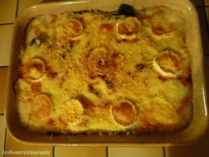 recette - Gratin de poireaux, chèvre et lardons