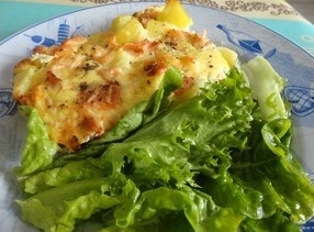 recette - Gratin de pommes de terre au saumon fumé