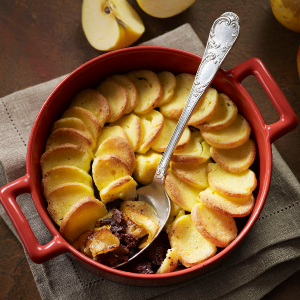 recette - Gratin de quenelles au boudin et pommes