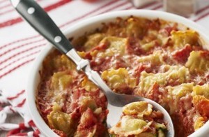 recette - Gratin de ravioles aux courgettes et tomates