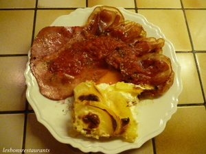 recette - Jambon grillé et son gratin de pommes de terre