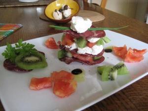 Millefeuille de coppa au chèvre frais