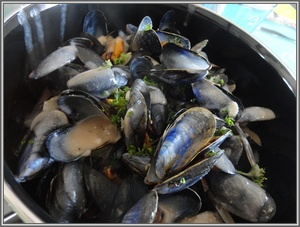 recette - Moules au Pineau rouge des Charentes et à la crème