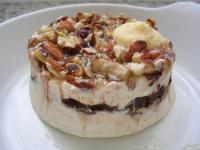 recette - Mousse aux marrons, sauce chocolat et fruits secs