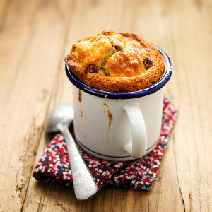 recette - Mug cake banane et madeleines aux pépites de chocolat