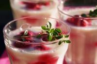 recette - Panna cotta légère au coco / framboises au thermomix 