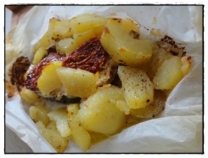 recette - Papillotes de merlu aux pommes de terre et tomates séchées