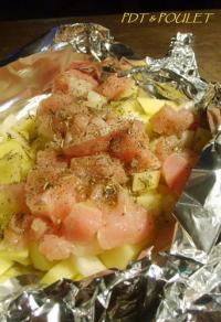 recette - Papillotes de pommes de terre et poulet