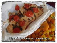 Papillotes de saumon aux tomates cerises