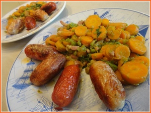 recette - Petits pois et carottes du jardin en jardinière