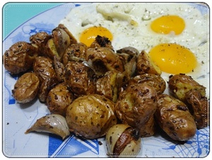 recette - Pommes de terre, ail en chemise 