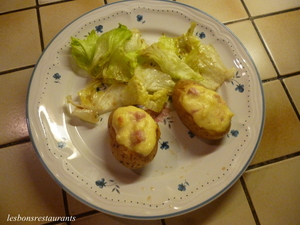 recette - Pommes de terre farcies au jambon