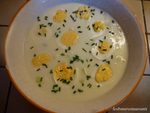 recette - Potage froid de concombre aux oeufs