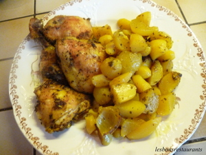 recette - Poulet et pommes de terre nouvelles au four