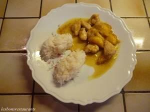 recette - Poulet aux pêches à l'Actifry