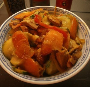 recette - Poulet au sauté de légumes à la chinoise
