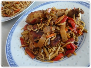 recette - Poulet yakitori nouilles chinoises aux petits légumes