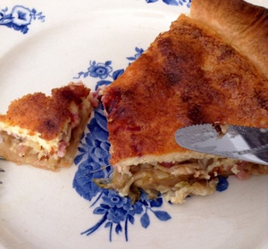 recette - Quiche aux chicons, lardons et fromage de Bruges