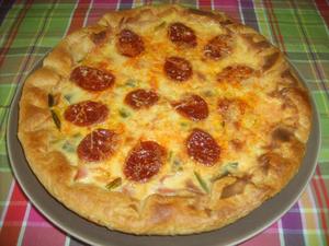 recette - Quiche aux poireaux et au chorizo