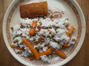 recette -  Riz aux petits pois-carotte