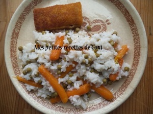 recette -  Riz aux petits pois-carotte