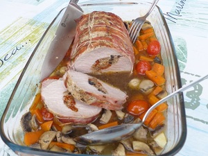 recette - Roulé de porc aux tomates séchées