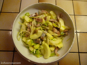 recette - Salade aux harengs fumés et aux pommes