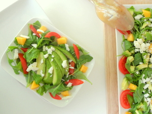 recette - Salade d'avocat, mangue et roquette