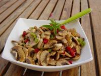 recette - Salade de champignons à l'huile de cèpes