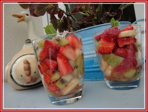 recette - Salade de fraises, banane et kiwi