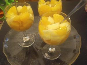 recette - Salade de fruits aux pêches, pommes et oranges