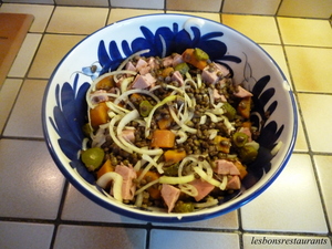 recette - Salade de lentilles au cervelas