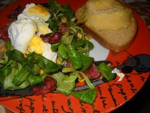 Salade de mâche, gésiers et Pélardon sur toast sans gluten