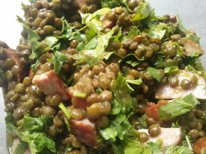 recette - Salade de lentilles à la Montbéliarde