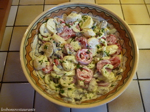 recette - Salade de pommes de terre aux champignons frais