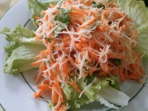 Salade de vermicelle de riz et carottes