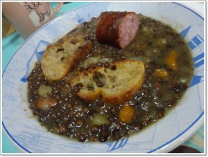 recette - Soupe de lentilles vertes à la saucisse de Morteau