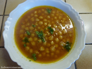 recette - Soupe de pois chiches au cumin