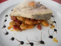 recette - Steaks d'espadon aux pois du cap et au chorizo