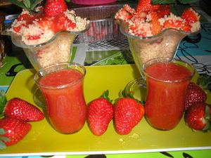 recette - Taboulé aux fraises et ses verrines de coulis